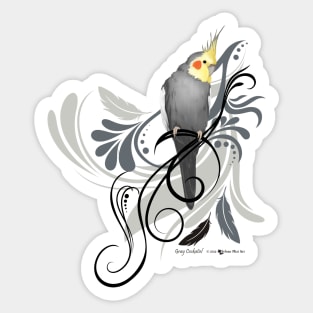 Gray Cockatiel Sticker